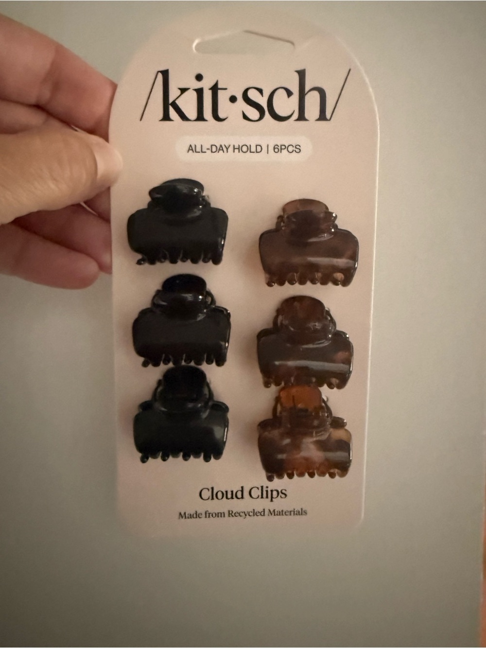 Kitsch Mini Cloud Clips 6-Pack - Black & Tortoise